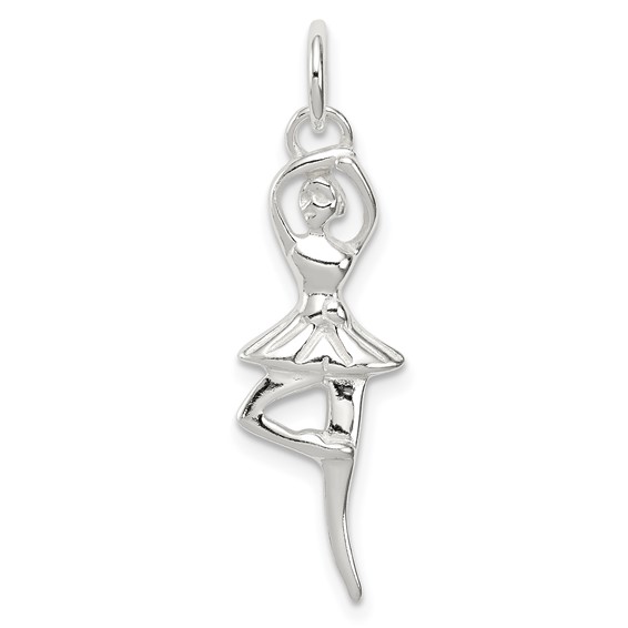 ballerina dancer sterling silver pendant charm
