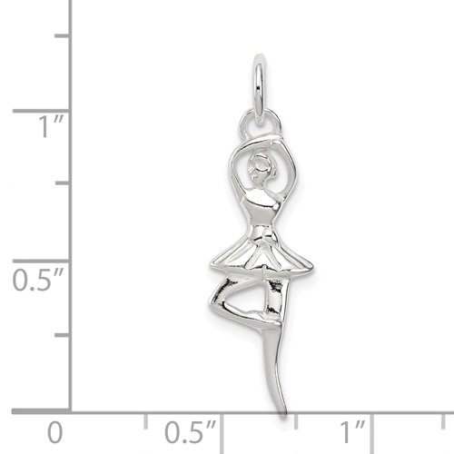 controller On foot parachute Ballerina Dancer pendant charm in sterling silver – Jewelry by Glassando