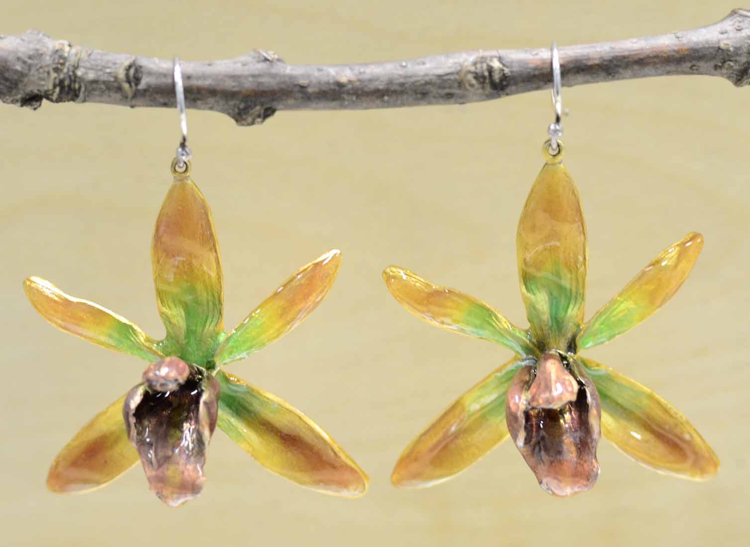 Michael Michaud Silver Seasons Banana Split Orchid earrings