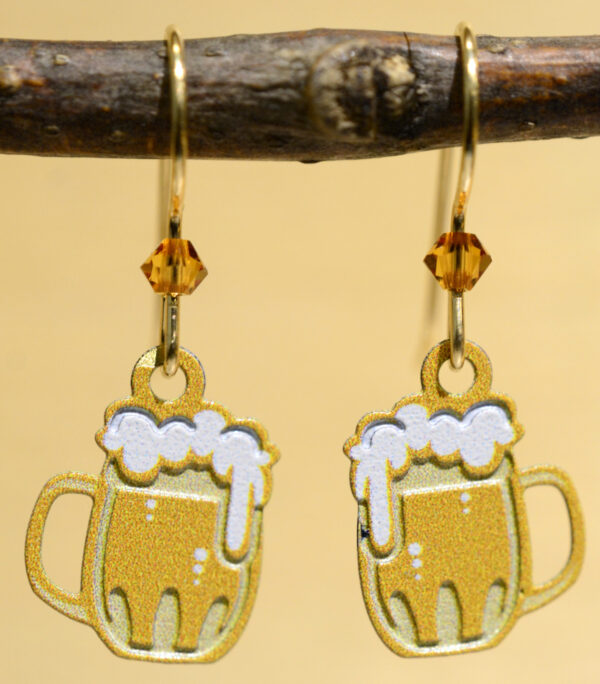 handmade beer mug earrings