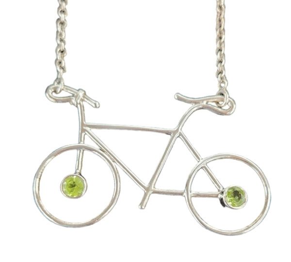 Peridot bike necklace