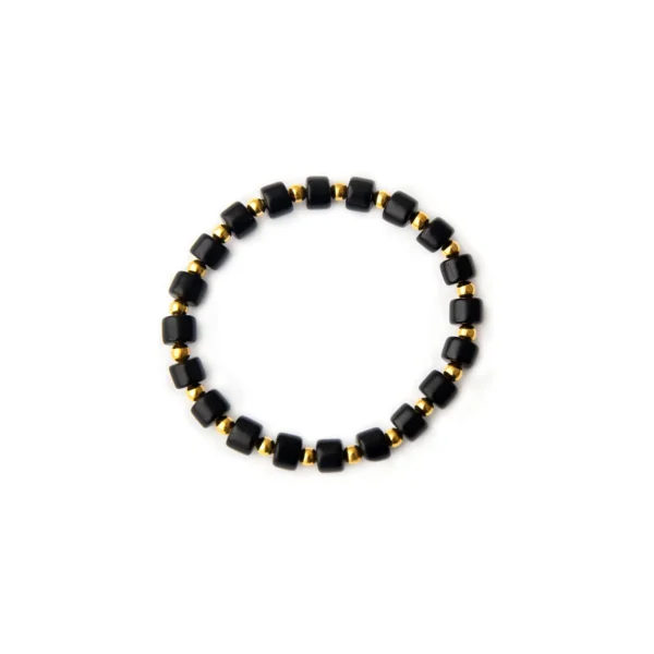 black tagua nut stretch bracelet