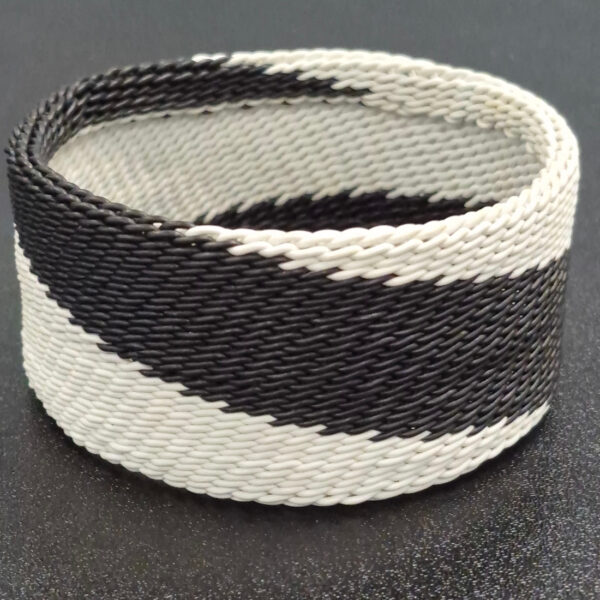 black and white telephone wire bangle bracelet