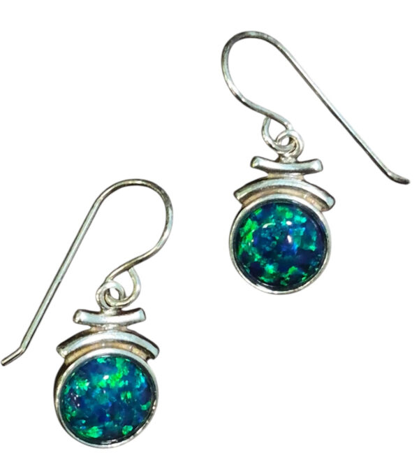 created black opal and sterling silver earrings