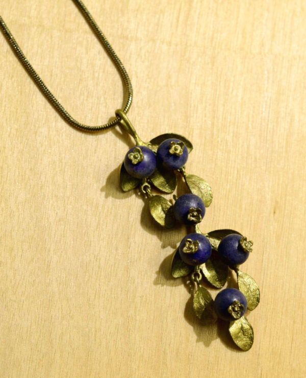 Michael Michaud Silver Seasons Blueberry Pendant necklace close up