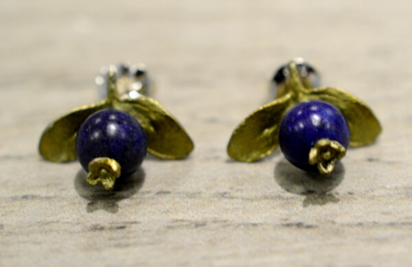 Michael Michaud bronze and lapis lazuli blueberry post earrings