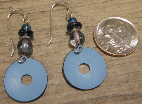 back of blue circle Adajio earrings