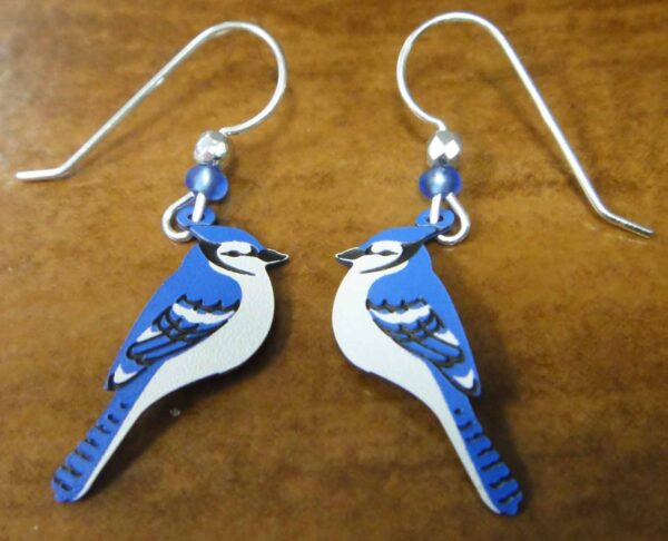 blue jay earrings by Sienna Sky for Left Hand Studios
