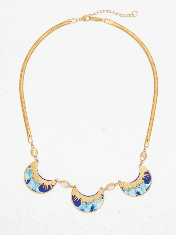 Blue moon necklace by jewelry designer Holly Yashi