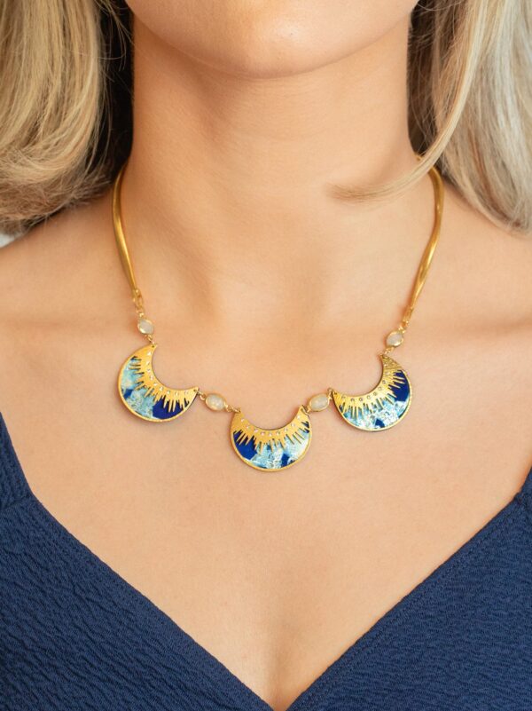 Blue moon necklace by jewelry designer Holly Yashi