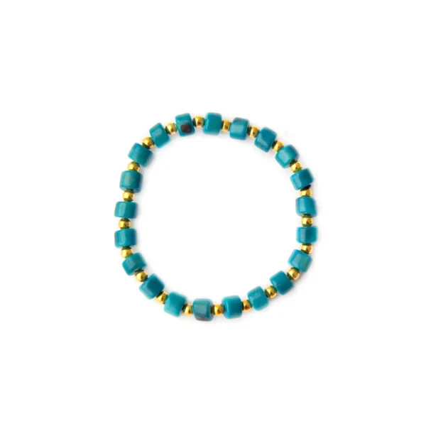 blue tagua nut stretch bracelet