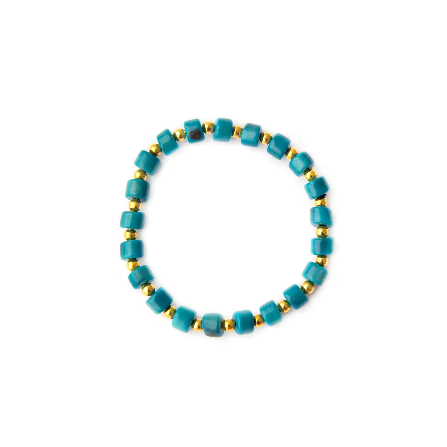 blue tagua nut stretch bracelet