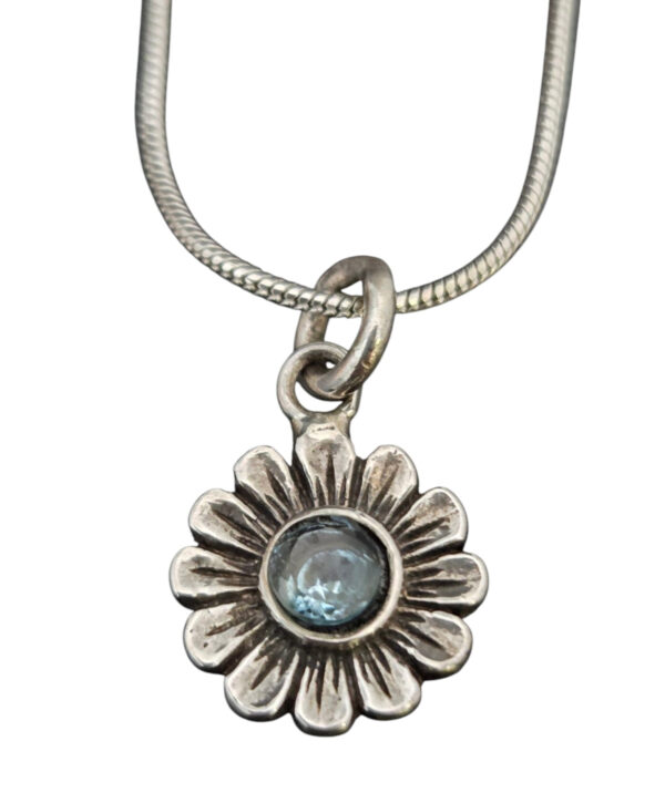 blue topaz flower necklace