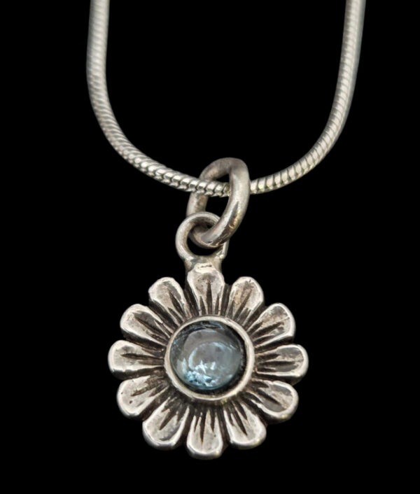 blue topaz flower necklace