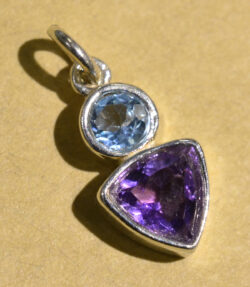 Sierra Designs blue topaz and amethyst petite gemstone pendant
