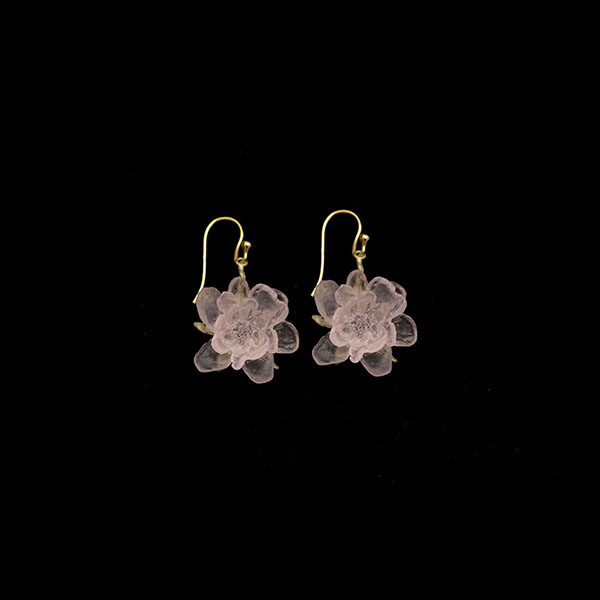 blushing rose dangle earrings by Michael Michaud
