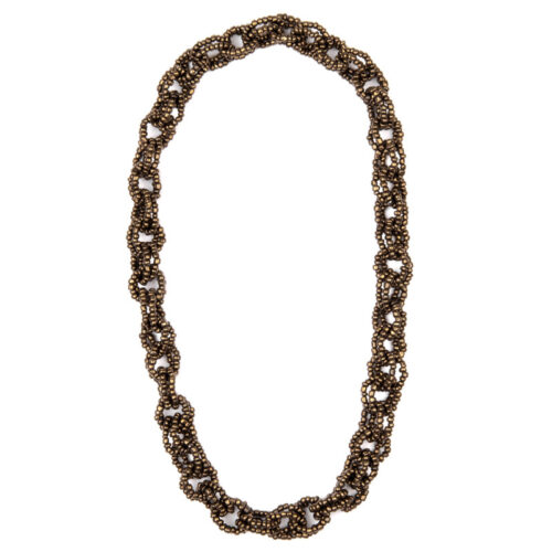 Bronze Beaded Link Chain Necklace Jewelry by Glassando