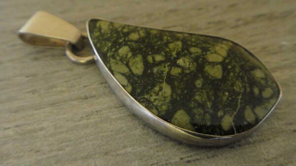 handmade bullfrog serpentine and sterling silver pendant by Dale Repp
