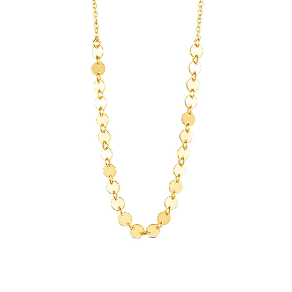 gold-plated sterling silver petite disc necklace