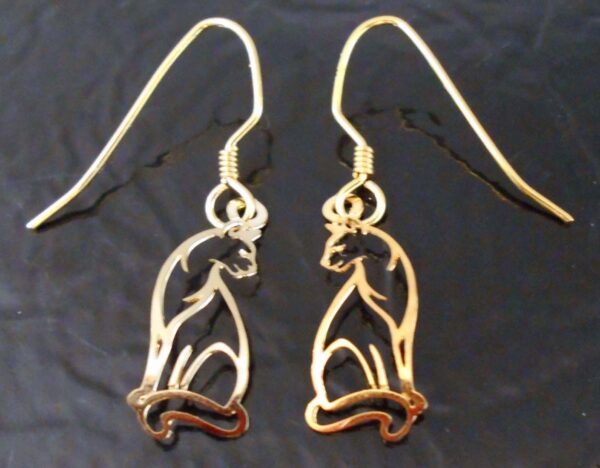 goldtone cat earrings by Sienna Sky for Left Hand Studios