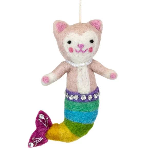 cat mermaid Christmas ornament