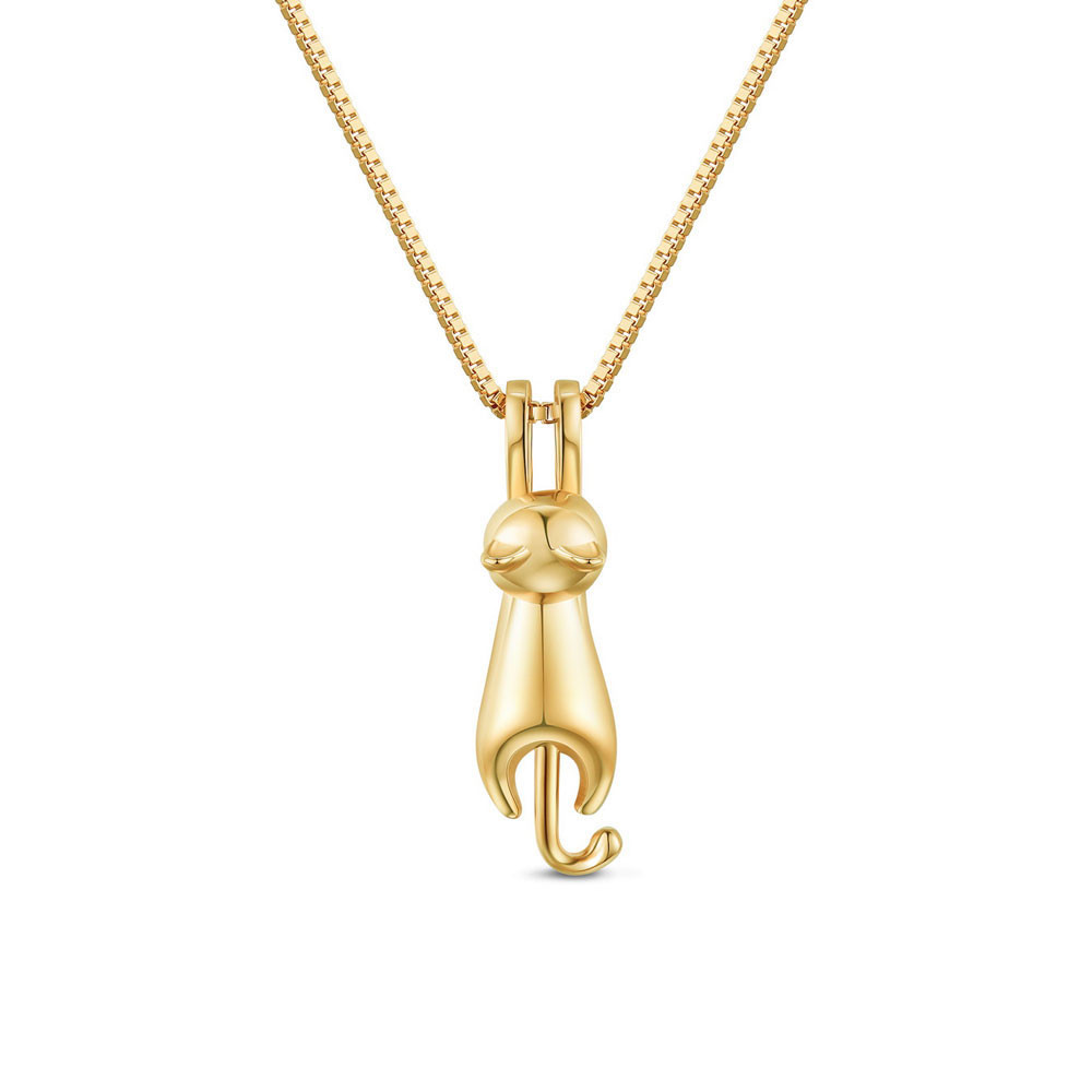 gold-plated sterling silver cat necklace