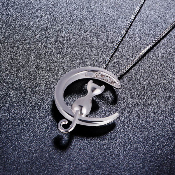 side view of can on moon necklace