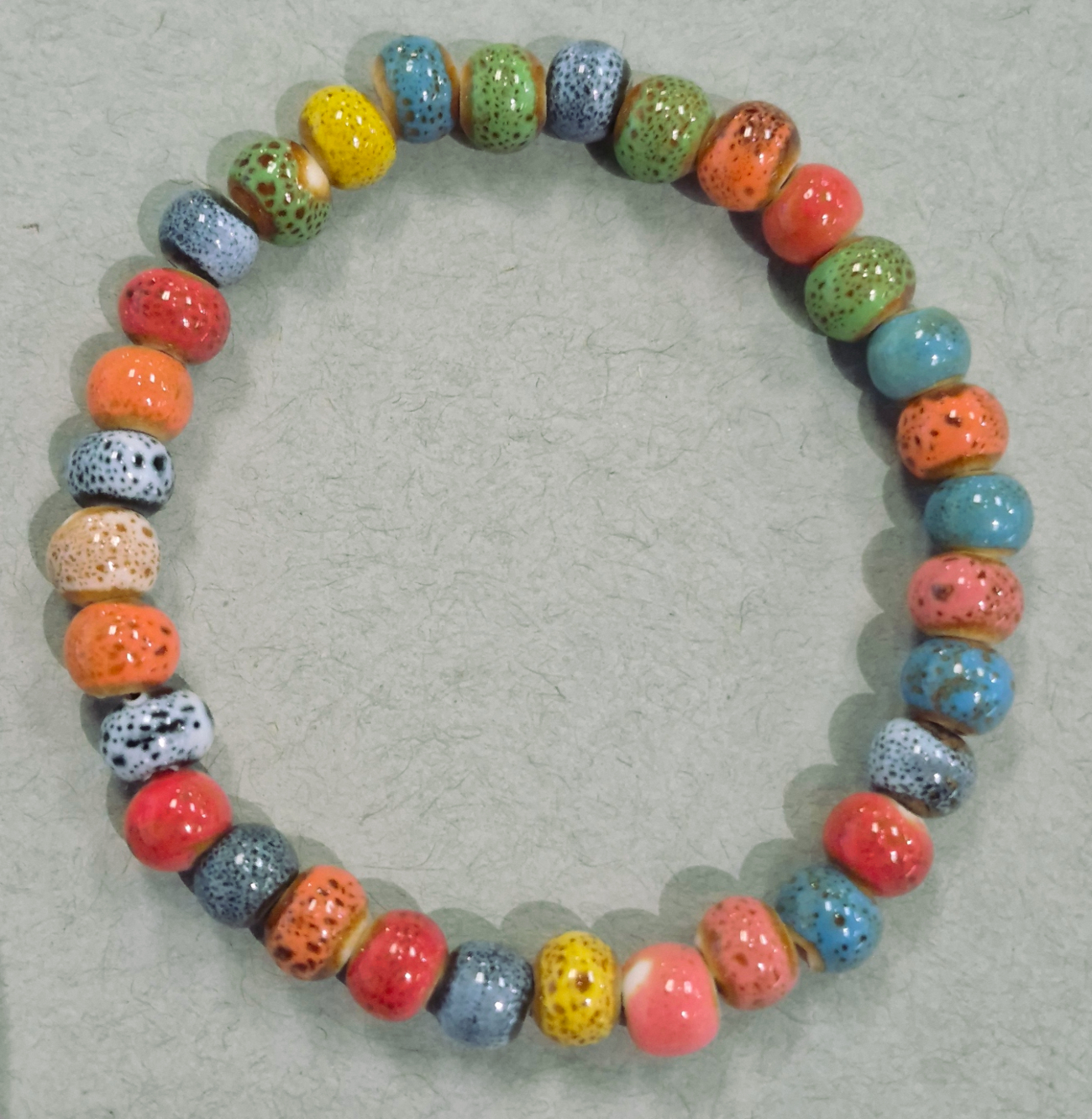 colorful ceramic bead bracelet