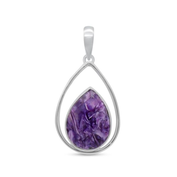 Charoite and sterling silver pendant