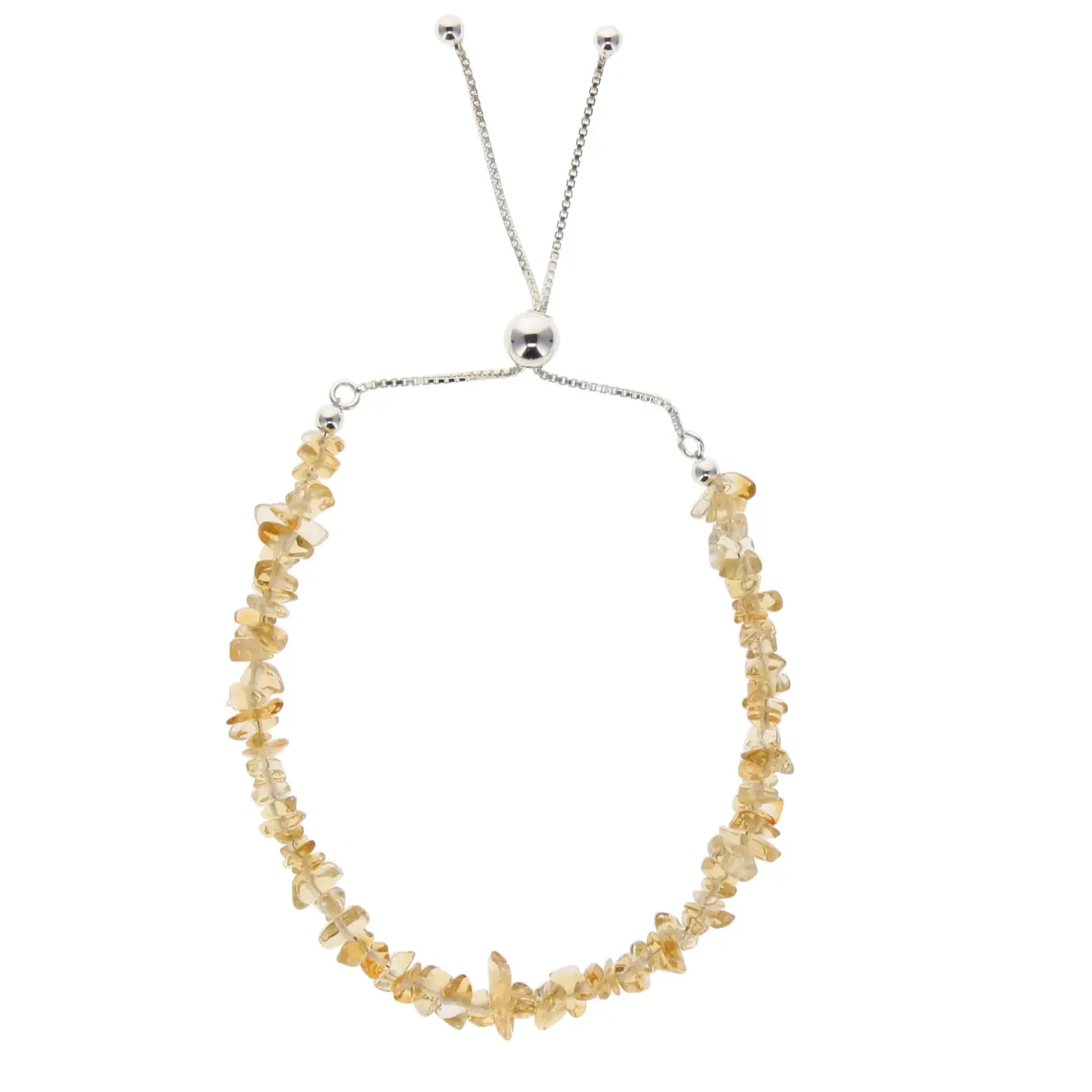 sterling silver and yellow citrine gemstone bracelet