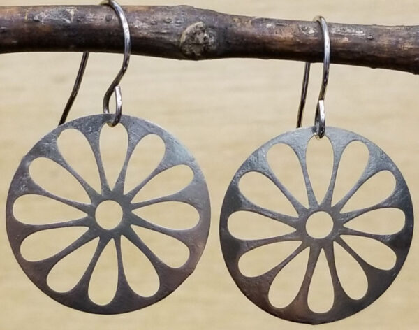 Joseph Brinton silver-tone daisy dangle earrings