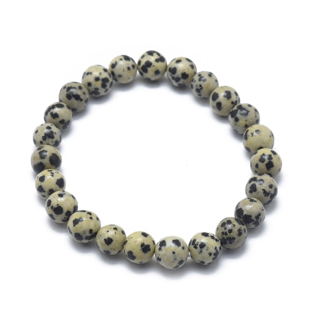 Dalmatian jasper 6 MM natural stone stretch bracelet
