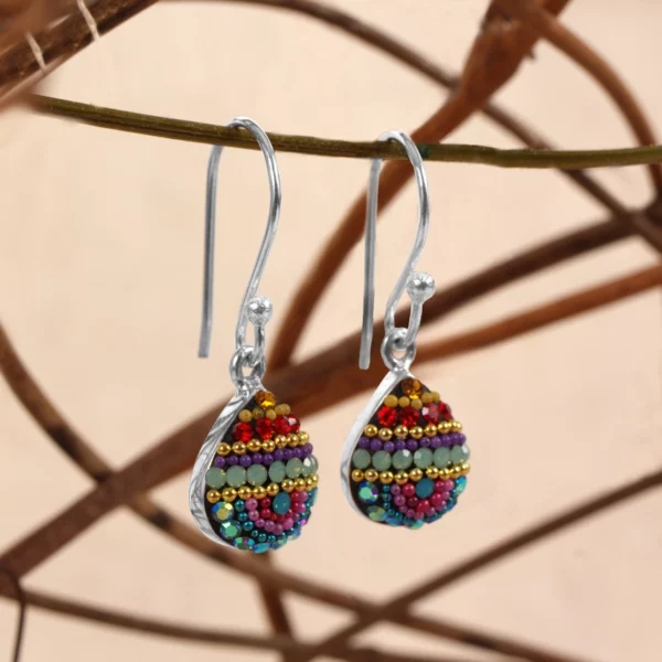 multicolor crystal drop earrings