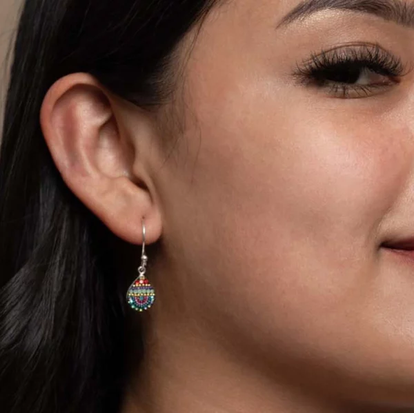 multicolor crystal drop earrings