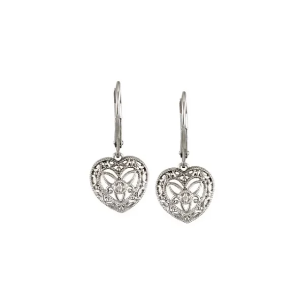 diamond heart earrings