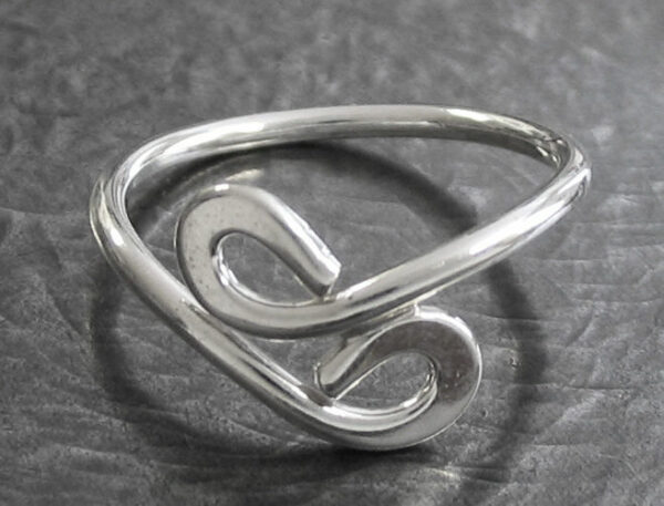 sterling silver double loop ring by Ted Walker