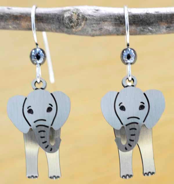 These elephant earrings are handmade by Sienna Sky.