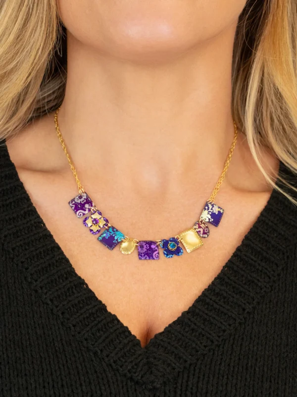 Colorful Holly Yashi necklace on model