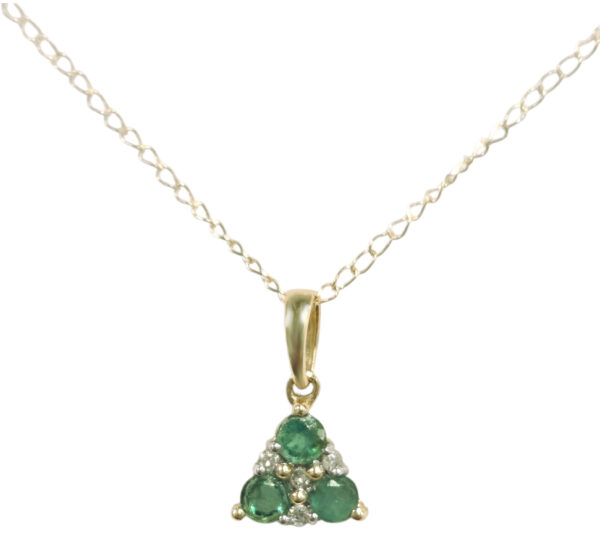 dainty emerald and diamond necklace