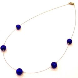 Murano glass petite circle dark blue necklace