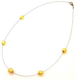 This Murano glass necklace is handmade.