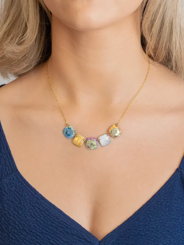 leaf and flower necklace by jewelry designer Holly Yashi