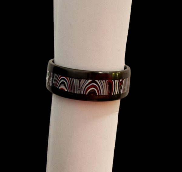 fordite and carbon fiber ring size 10