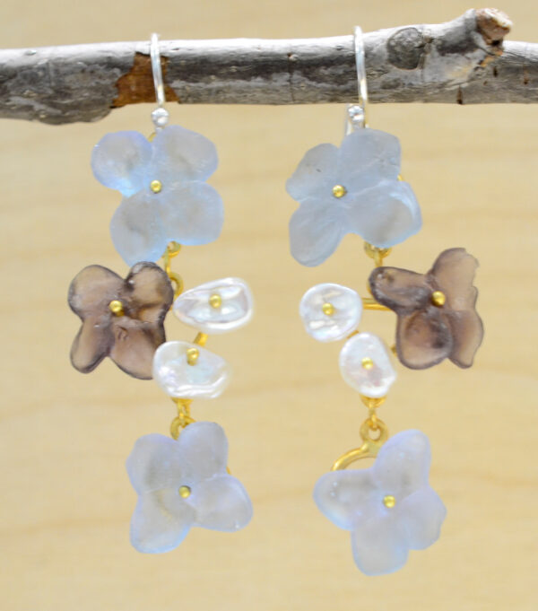 handmade Michael Michaud French Bouquet dangle earrings