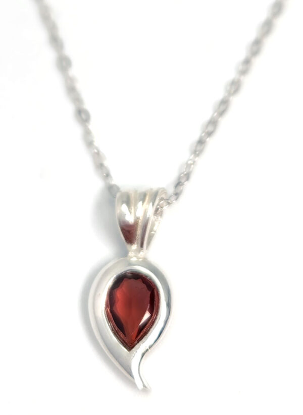 Garnet and sterling silver necklace