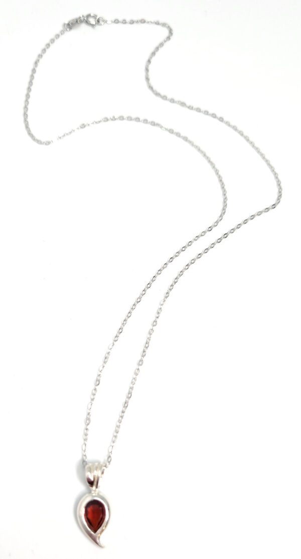 Garnet pendant on 18 inch chain