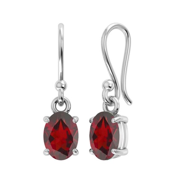Garnet and sterling silver earrings