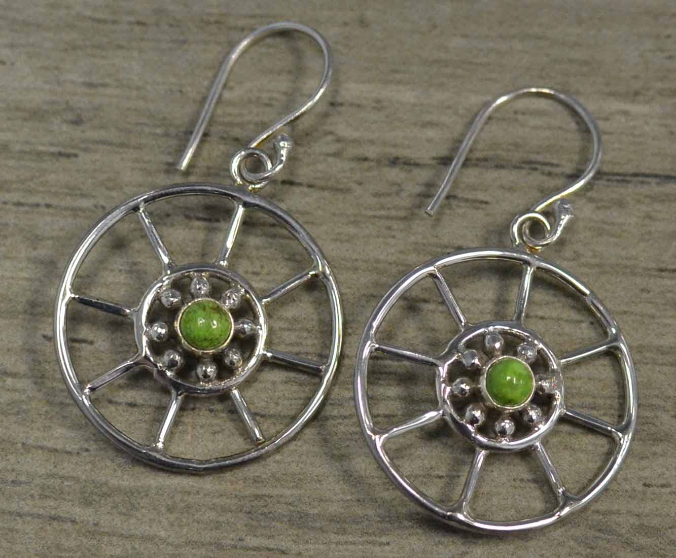 gaspeite and sterling silver earrings