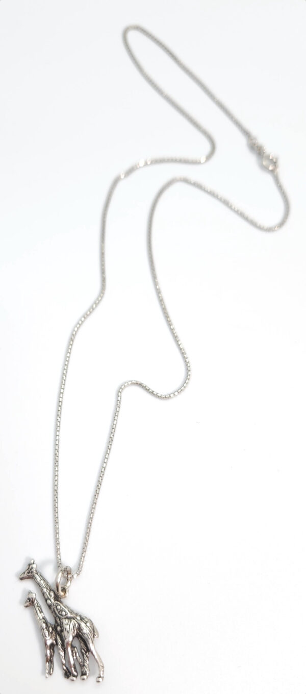 mother and child sterling silver giraffe necklace