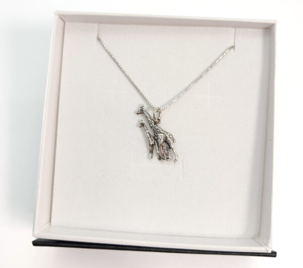 Mother and child giraffe necklace in gift box